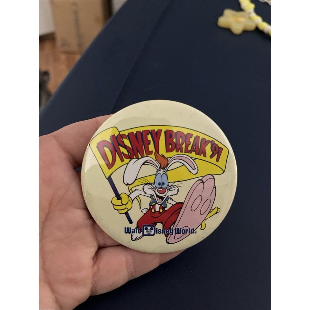 VTG Disney Spring Break '91 Button Pin Roger Rabbit Walt Disney World
